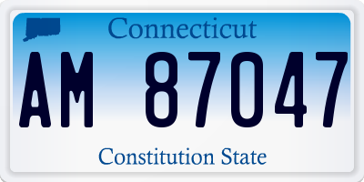 CT license plate AM87047
