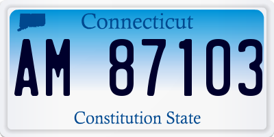 CT license plate AM87103
