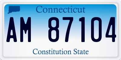CT license plate AM87104