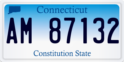 CT license plate AM87132