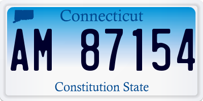 CT license plate AM87154