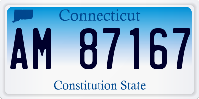 CT license plate AM87167