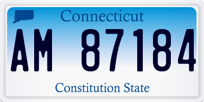 CT license plate AM87184