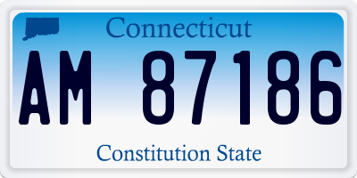 CT license plate AM87186