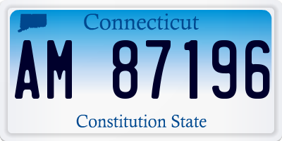 CT license plate AM87196