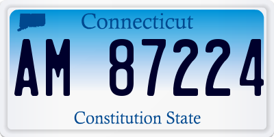 CT license plate AM87224