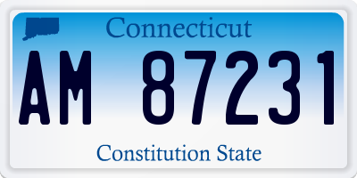 CT license plate AM87231