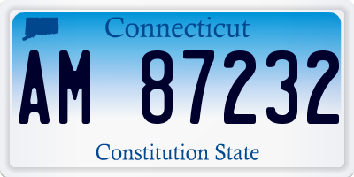 CT license plate AM87232