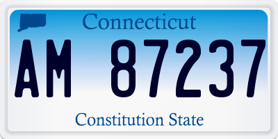 CT license plate AM87237