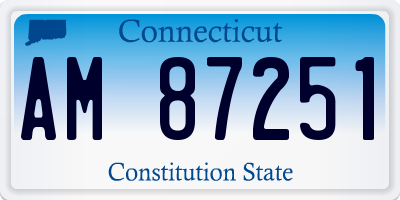 CT license plate AM87251
