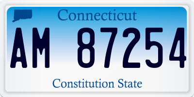 CT license plate AM87254