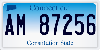 CT license plate AM87256