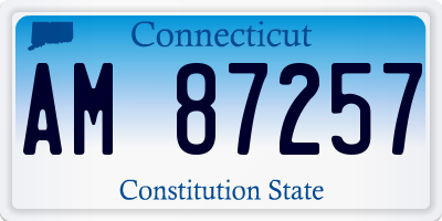 CT license plate AM87257