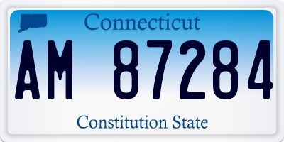 CT license plate AM87284