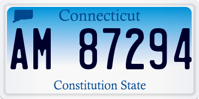 CT license plate AM87294