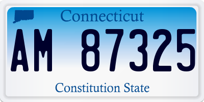 CT license plate AM87325