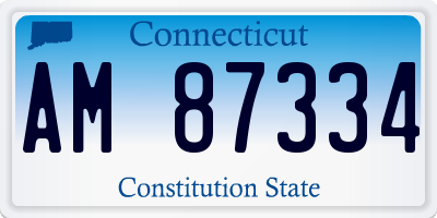 CT license plate AM87334