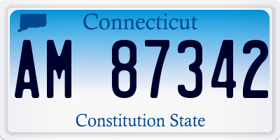 CT license plate AM87342