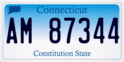 CT license plate AM87344