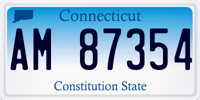 CT license plate AM87354