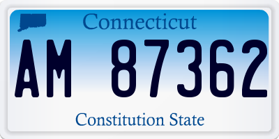 CT license plate AM87362