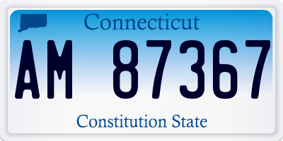 CT license plate AM87367