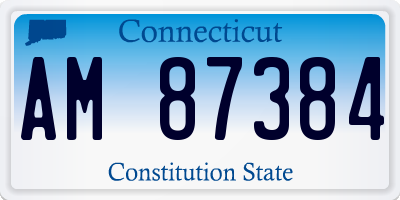 CT license plate AM87384