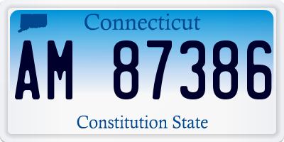 CT license plate AM87386
