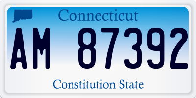 CT license plate AM87392
