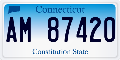 CT license plate AM87420