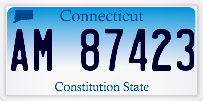 CT license plate AM87423