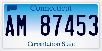 CT license plate AM87453