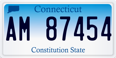 CT license plate AM87454