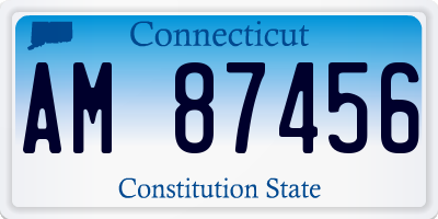 CT license plate AM87456