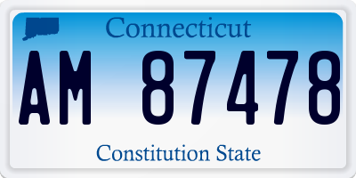 CT license plate AM87478
