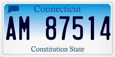 CT license plate AM87514