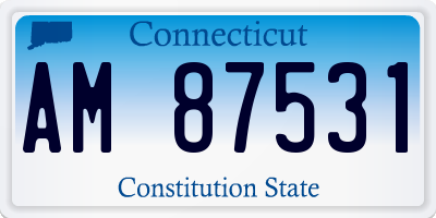 CT license plate AM87531