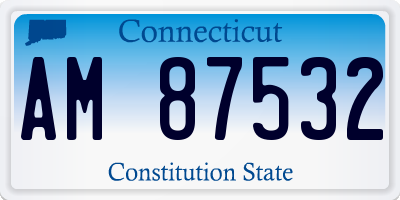CT license plate AM87532