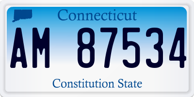 CT license plate AM87534