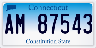 CT license plate AM87543