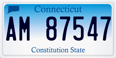 CT license plate AM87547