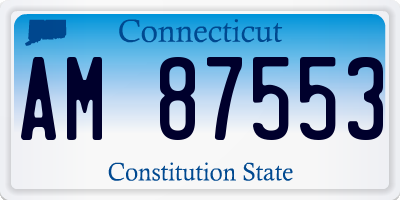 CT license plate AM87553