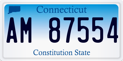 CT license plate AM87554