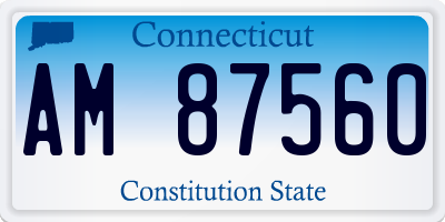 CT license plate AM87560