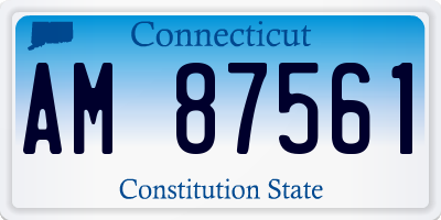 CT license plate AM87561