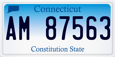 CT license plate AM87563