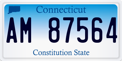 CT license plate AM87564