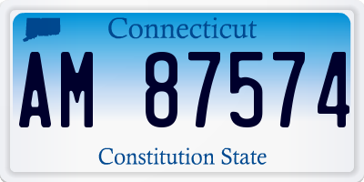 CT license plate AM87574