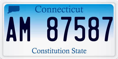 CT license plate AM87587