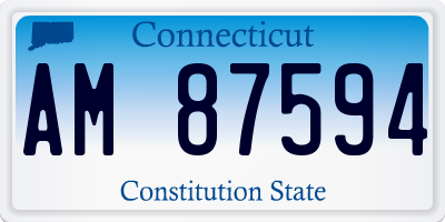 CT license plate AM87594